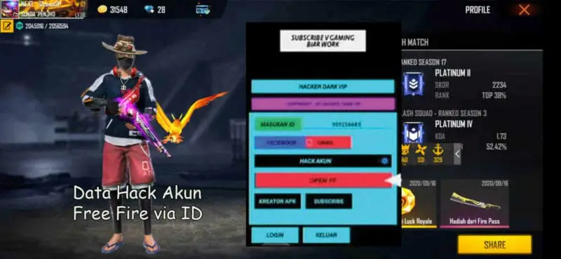 Apk hack akun ff dengan salin id