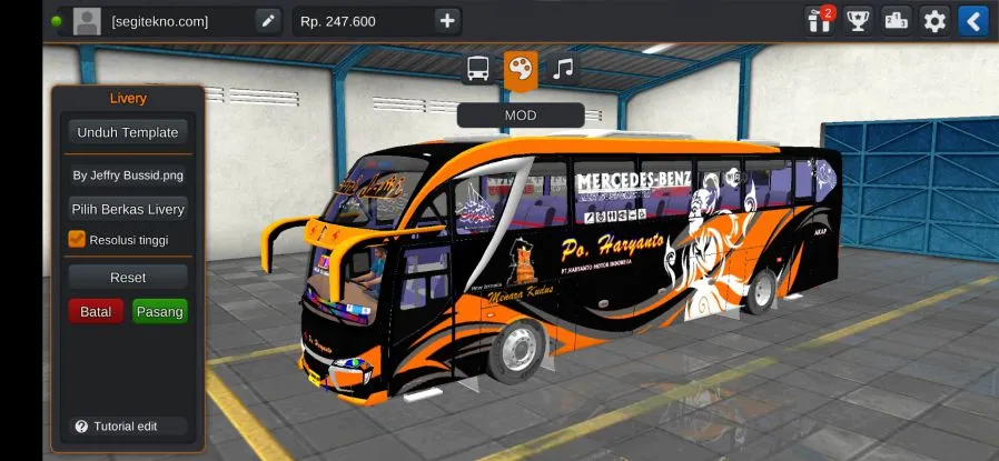 50 mod bussid po haryanto hd full anim strobo