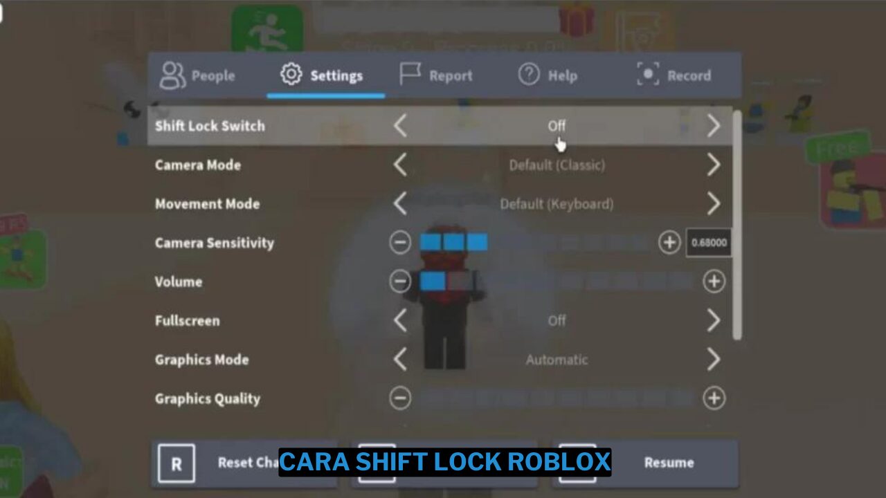 Cara shift lock di roblox dengan mudah