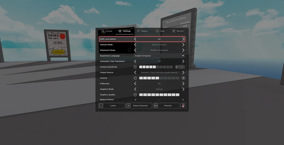 Cara shift lock di roblox dengan mudah