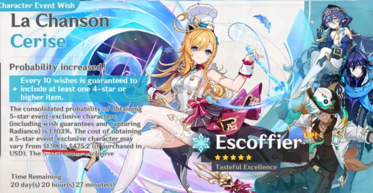 Genshin impact perlihatkan berapa banyak uang yang harus dikeluarkan pemain as untuk gacha karakter